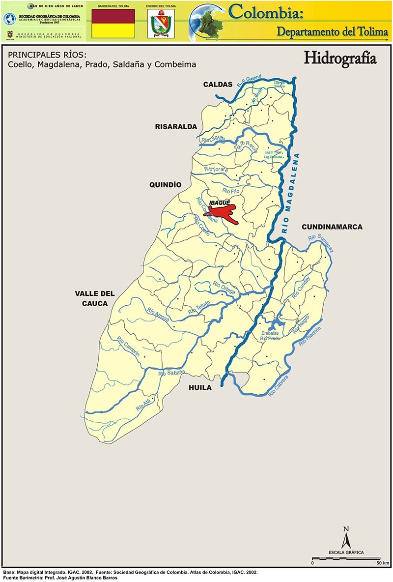 Hidrografía del Tolima: Hidrografía Departamento del Tolima Colombia